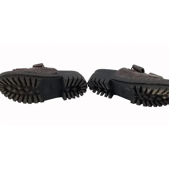 Sam Edelman Womens Brown Snake Print Slide Sandals Straps & Black Sole Size 8.5 - Picture 8 of 10